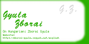 gyula zborai business card
